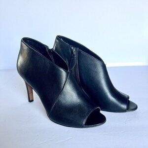 Sexy Black Open Toe Heeled Booties Franco Sarto Size 6.5 W